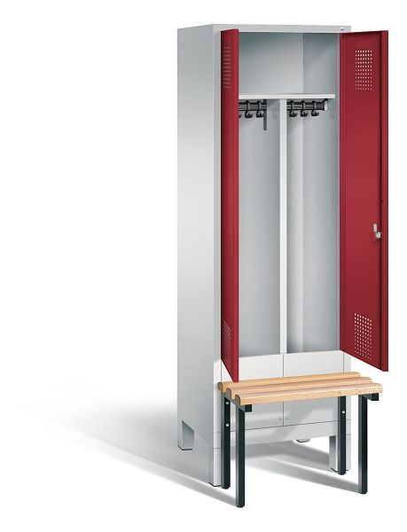 C+P zwart wit kastje Evolo, H1850xW610xD815mm, kleur: lichtgrijs/robijnrood, 48032-20 S10034
