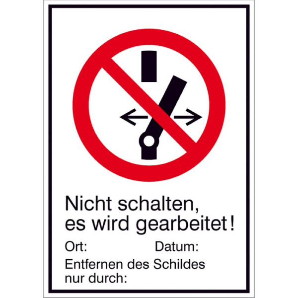 Stone HGS elektrische markering/combibord Niet schakelen, er wordt aan gewerkt!, 131 x 185 mm / kunststof, weerbestendig, 43.a6240