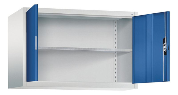 C+P bovenkast Acurado, H790xB1200xD500mm, kleur: lichtgrijs / gentiaanblauw, verzonken handgreep, 9485-009 S10090