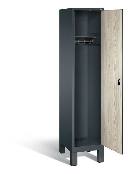 C+P Evolo kleerkast, H1850xB420xD500mm, kleur: antracietgrijs / Sen ash decor, 48010-12 S10275