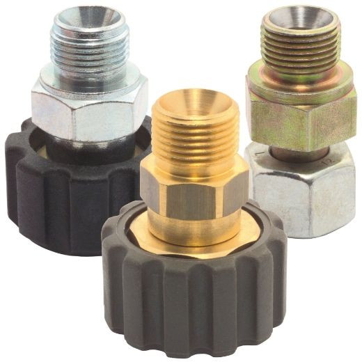 ELMAG HD dubbele nippel 'staal verzinkt', AG 3/8" x AG 3/8", tot 400 bar, met 60° universele afdichtingskegel, 42212