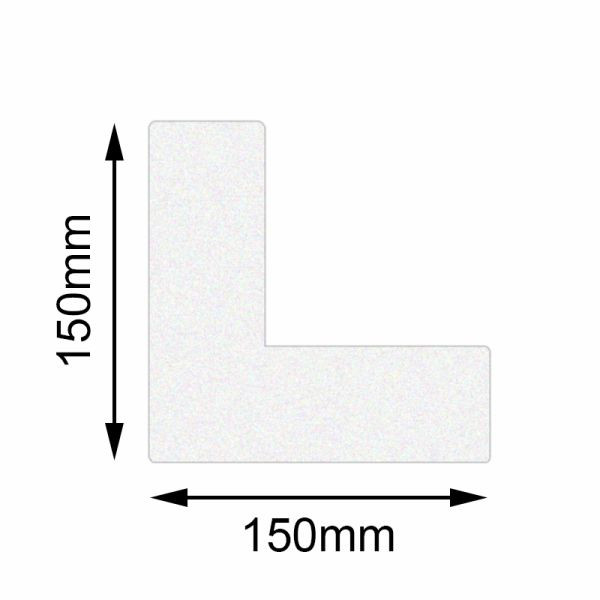 Mehlhose vloermarkering Safety wit hoek 150x150mm, VE: 10 stuks, KSEW1V10