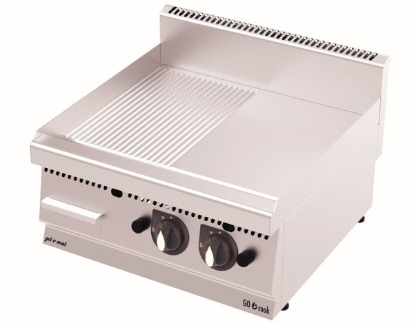 gel-o-mat gasgrillplaat halfglad-half gegroefd, GO Cook 600, GS6060G