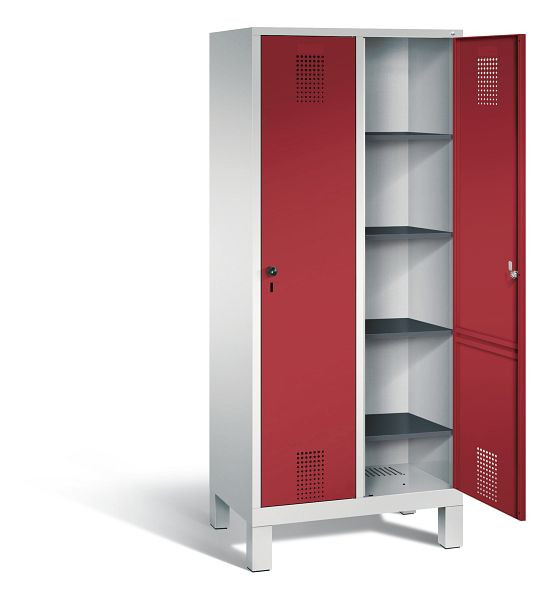 C+P washok Evolo, H1850xW810xD500mm, kleur: lichtgrijs/robijnrood, 48010-22B S10016