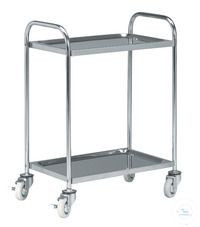 Rettberg RVS transportwagen met 4 zwenkwielen Ø 125 mm en 2 legborden, 107000096