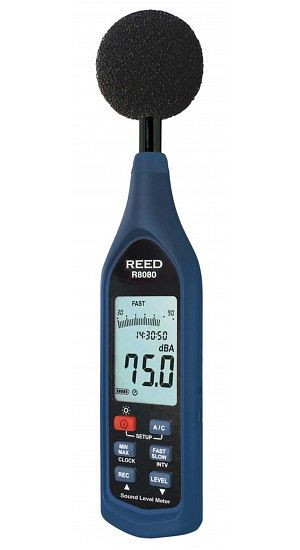 REED Schallpegel Messgerät, Datenlogger mit Bargraph 30 bis 130 dB, R8080