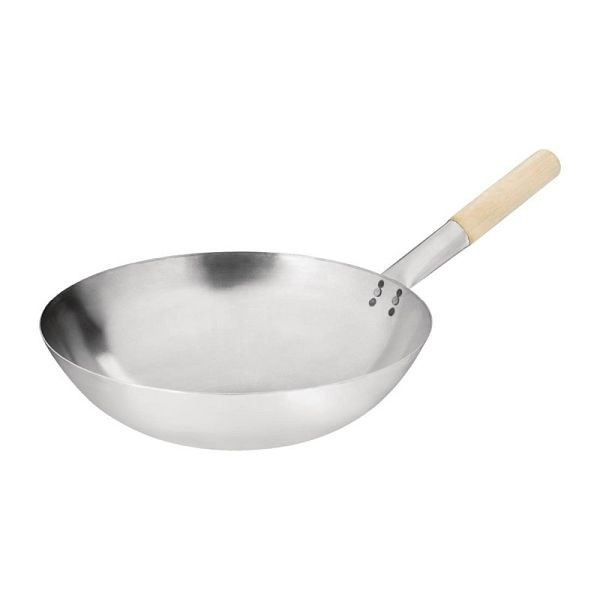 Vogue stalen wok ronde bodem 35,5cm, K299