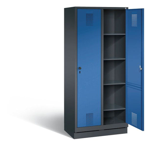C+P washok Evolo, H1800xW810xD500mm, kleur: zwartgrijs / gentiaanblauw, 48020-22B S10019