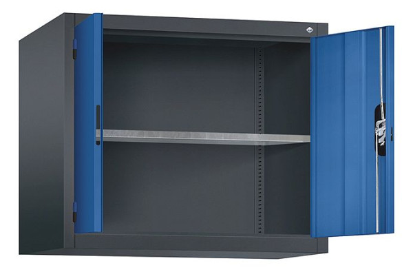 C+P bovenkast Acurado, H790xW930xD500mm, kleur: zwartgrijs / gentiaanblauw, verzonken handgreep, 9285-009 S10128