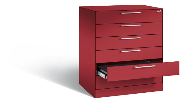 C+P archiefkast Asisto, H1010xB800xD600mm, kleur: robijnrood, beugelgreep, 146243-600 S10012