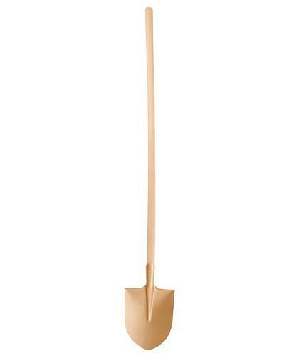 DENIOS Frankfurter Schaufel, 240 x 300 x 1600 mm, Sonderbronze, funkenfrei, 250406