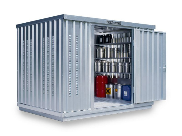 SÄBU SAFE Tank 1000 (Außenaufstellung), verzinkt, montiert, nicht isoliert PLG, 3.050 x 2.170 x 2.350 mm, Einflügeltür auf der 3 m Seite, F219610101-F911