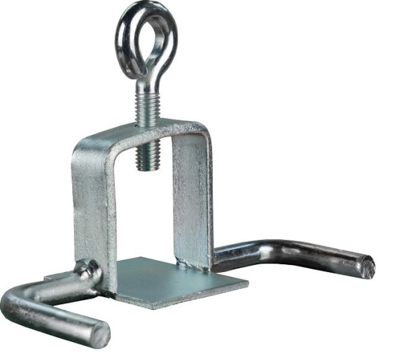 Schake bordklem, verzinkt, met haak, voor 40 x 40 mm / Ø 42 mm schachtbuis, 31311