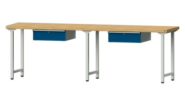 ANKE werkbanken werktafel, model 93, 2800 x 700 x 900 mm, RAL 7035/5010, BMP 50 mm, 400.419