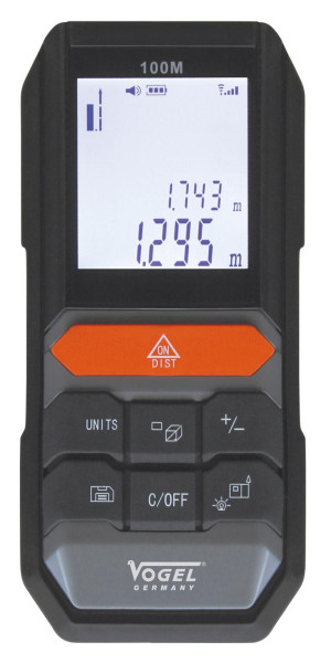 Vogel Germany laserafstandsmeter, meetbereik: 0,05 - 100 m, aflezing: 0,001 m, max. fouttolerantie: 5 mm, 140134