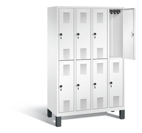 C+P locker, dubbellaags Evolo, H1850xB1190xD500mm, kleur: verkeerswit, 48310-40 S10471