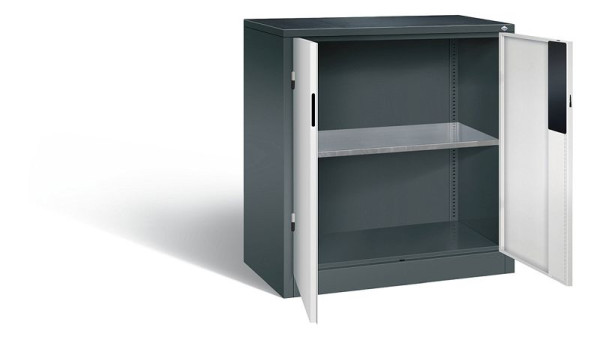 C+P gereedschapskast Acurado, H1000xW930xD500mm, kleur: antracietgrijs/lichtgrijs, verzonken handgreep, 8821-052 S10373
