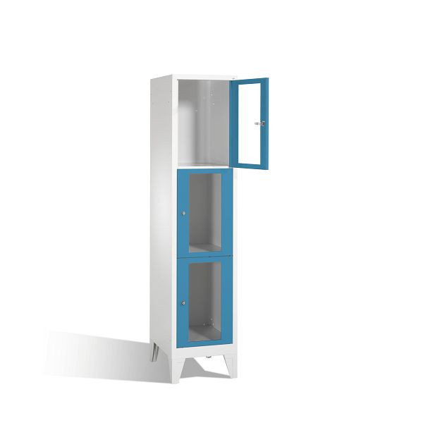 C+P lockerkast Classic, H1850xB420xD500mm, kleur: lichtgrijs/lichtblauw, 8010A123 S10004
