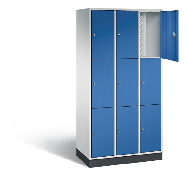 C+P lockerkast Intro, H1950xW920xD490mm, kleur: lichtgrijs / gentiaanblauw, 8370-301 S10015
