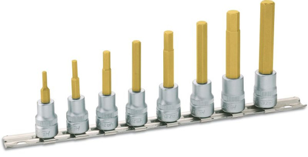 Hazet dopsleutelset, hol vierkant 10 mm (3/8 inch), binnenzeskant profiel, 3 - 10, aantal gereedschappen: 8, 8801/8H