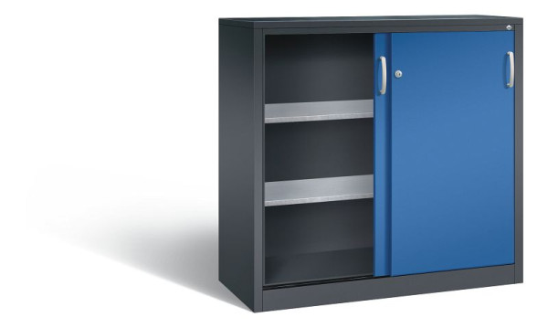 C+P schuifdeurkast Acurado, H1200xB1200xD500mm, kleur: zwartgrijs / gentiaanblauw, 2057-092 S10043