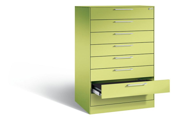 C+P archiefkast Asisto, H1310xB800xD600mm, kleur: Viridin groen / Viridin groen, beugelgreep, 146223-824 S10041