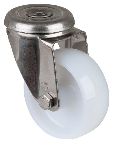 BS rollen RVS transportrol, wielbreedte 30 mm, wiel-Ø 80 mm, draagvermogen 100 kg, loopvlak/wiellichaam kunststof, glijlager, H101.A90.080