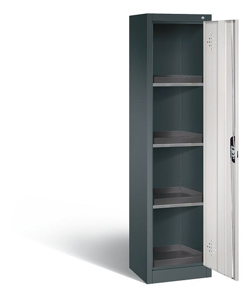 C+P klimaatkast Acurado, H1950xB502xD500mm, kleur: antracietgrijs/lichtgrijs, verzonken handgreep, 8901-316 S10133