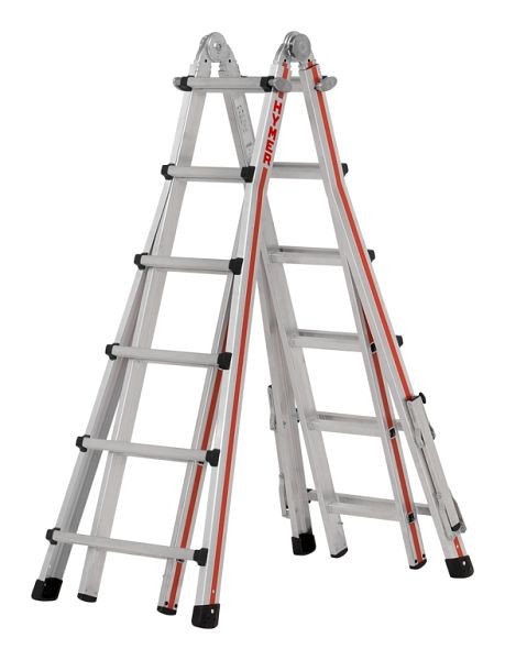 HYMER Telescopische ladder "TELESTEP", 4x6 sporten, lengte enkele ladder 3,46 - 6,26 m, stahoogte (trapladder): 2,35 m, stahoogte (trapladder): 5,2 m, 814224