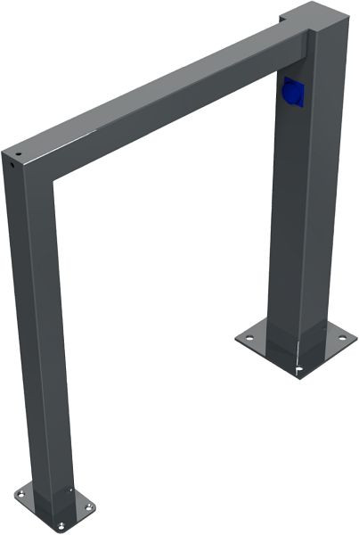 Schake enkele beugel e-bike - leunbeugel met laadstation inclusief IP 67 stopcontact 230V, met beschermkap, 454_080PBE