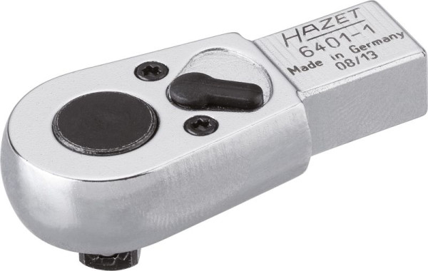 Hazet omkeerbare ratelinzet, vierkant inzetstuk 9 x 12 mm, massief vierkant 6,3 mm, lengte: 46,5 mm, reserveonderdelen: 6401-1/6, 6401/7, 6401-1