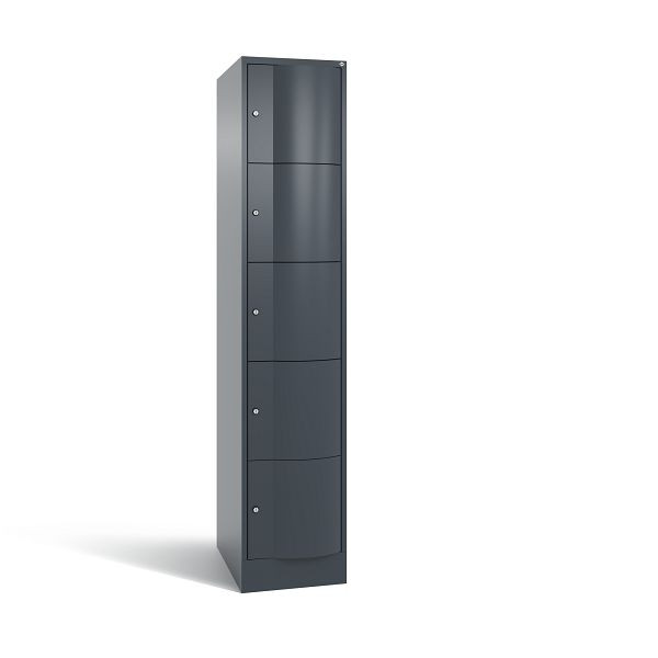 C+P XL-Schließfachschrank Resisto, 5 Fächer, H1950B396T640 mm, Anthrazit, 8570-173 S10110