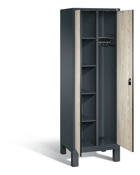 C+P reinigingsmiddelenkast Evolo, H1850xB610xD500mm, kleur: antracietgrijs / Sen ash decor, 48060-20 S10117