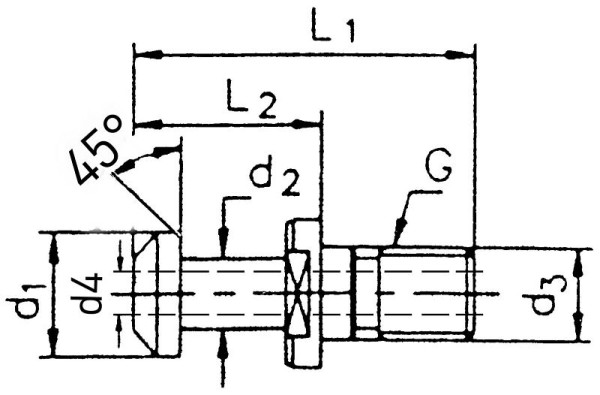 MACK trekbout MAS-BT 40, 45°, M16, met boring, 13-9882A-40-45