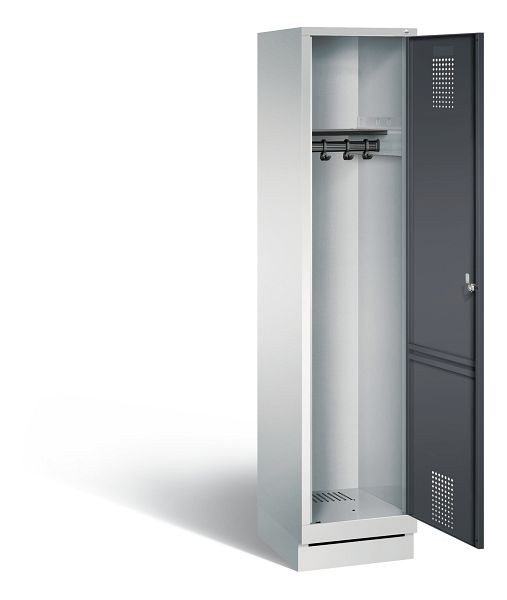 C+P garderobe Evolo, H1800xW420xD500mm, kleur: lichtgrijs / zwartgrijs, 48020-12 S10033