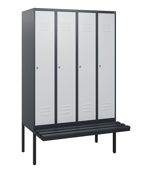 C+P Umkleidespind Classic PLUS, 4 Abteile, 1950x1200x815mm, 7016/7035, Zylinderschlösser, 0800405-40 S10058
