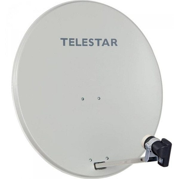 TELESTAR DIGIRAPID 80 A lichtgrijze aluminium satellietantenne inclusief SKYSINGLE HC LNB voor 1 deelnemer, 5109731-AB