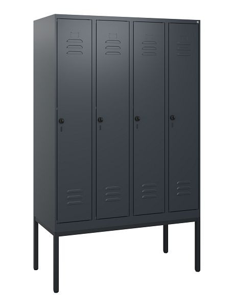 C+P Umkleidespind Classic PLUS, Gestell, 4 Abteile, 1950x1200x500mm, 7016/7016, Drehriegel, 0800305-40 S10012