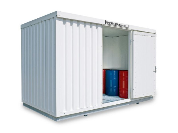 SÄBU SAFE Tank STI 1350, geïsoleerd, gemonteerd, kunststof gecoat RAL 9002, 4.050 x 2.170 x 2.520 mm