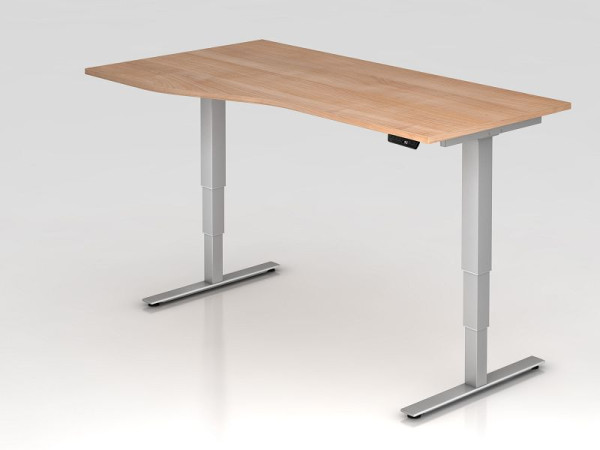 Hammerbacher zit-sta bureau elektrisch 180x100/80cm walnoot, freeform, links of rechts te monteren, VXDSM18/N/S