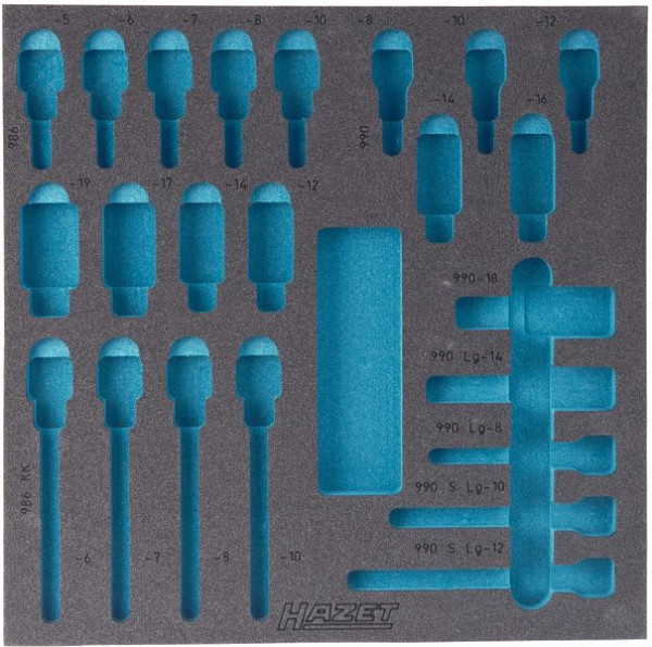 Hazet 2-componenten zachtschuim inleg, voor 163-119/23, afmetingen / lengte: 344 mm x 342 mm, 163-119L