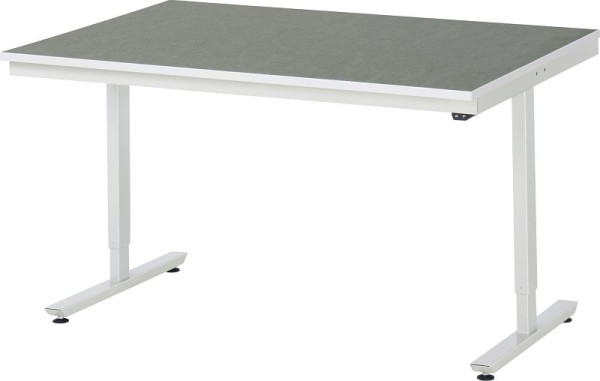 RAU werktafel serie adlatus 150 (elektrisch in hoogte verstelbaar), werkblad met linoleum/universele bekleding, 1500x720-1120x1000 mm, 08-AT-150-100-L