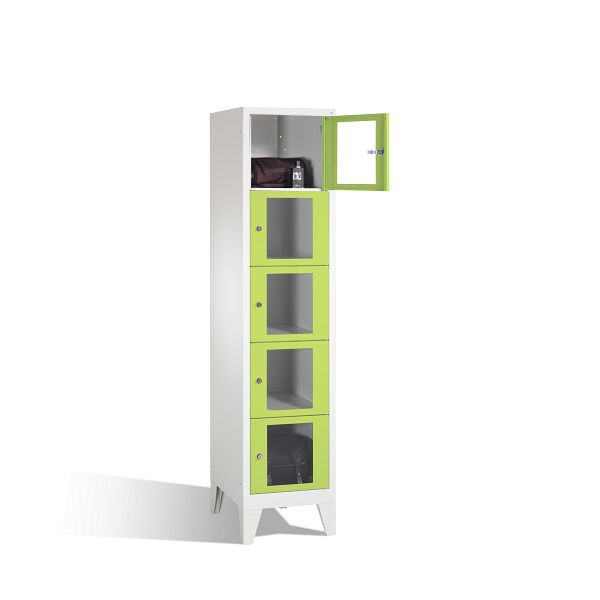 C+P lockerkast Classic, H1850xB420xD500mm, kleur: lichtgrijs / virid groen, 8010A125 S10007