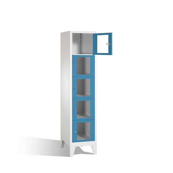C+P lockerkast Classic, H1850xB420xD500mm, kleur: lichtgrijs / lichtblauw, 8010A125 S10003
