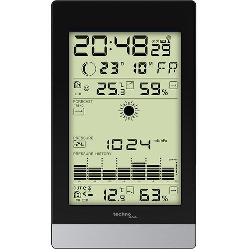 Technoline weerstation, radioklok DCF-77 met handmatige instelmogelijkheid, afmetingen: 108 x 184 x 28 mm, WS 9050