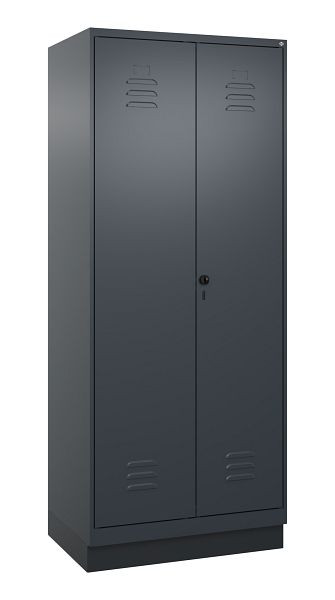C+P Umkleidespind Classic PLUS SW, Sockel, 2 Abteile, 1950x800x500mm, 7016/7016, Drehriegel, 080022-22 S10012