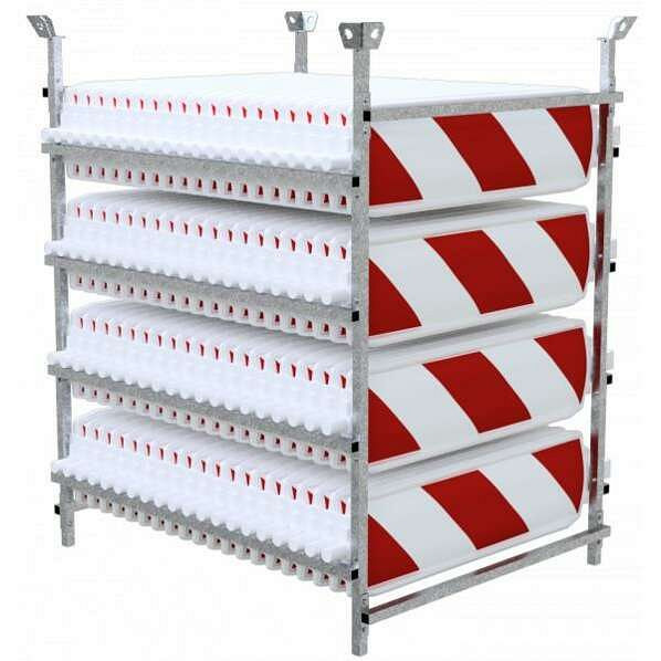Schake zwaailichten SET 1 bestaande uit: 1x opberg- en transportframe, 30x zwaailichten, gearceerd, wit/rood, RA2/B, 360552L-80-SET