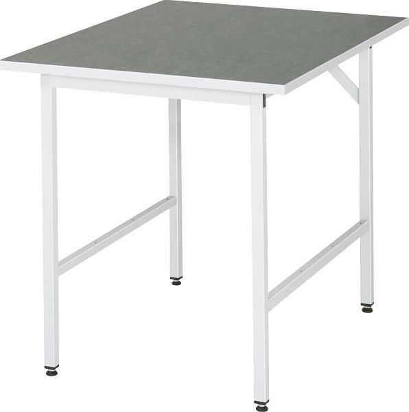 RAU Jerry serie werktafel (3030) - in hoogte verstelbaar, werkblad met linoleum/universele bekleding, 750x800-850x1000 mm, 06-500L10-07.12