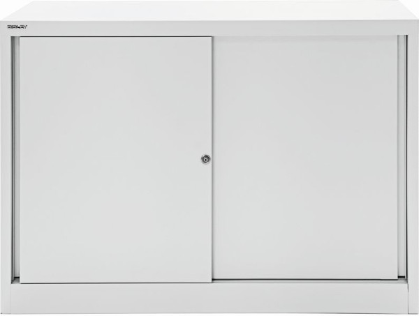 Bisley schuifdeurkast ECO, 1 plank, 2 OH, lichtgrijs, SD12081S645