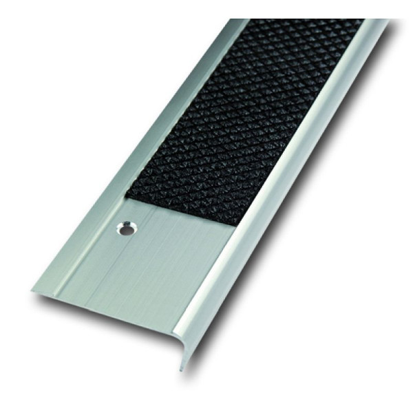 Stein HGS HGS antislip trapneusprofiel, zwart, enkele rij antislip veiligheidsinzet, dikte: 1,5 mm, 36024